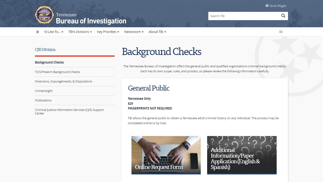 Background Checks - Tennessee