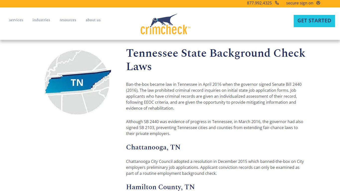 Tennessee State Background Check Laws | TN | Crimcheck