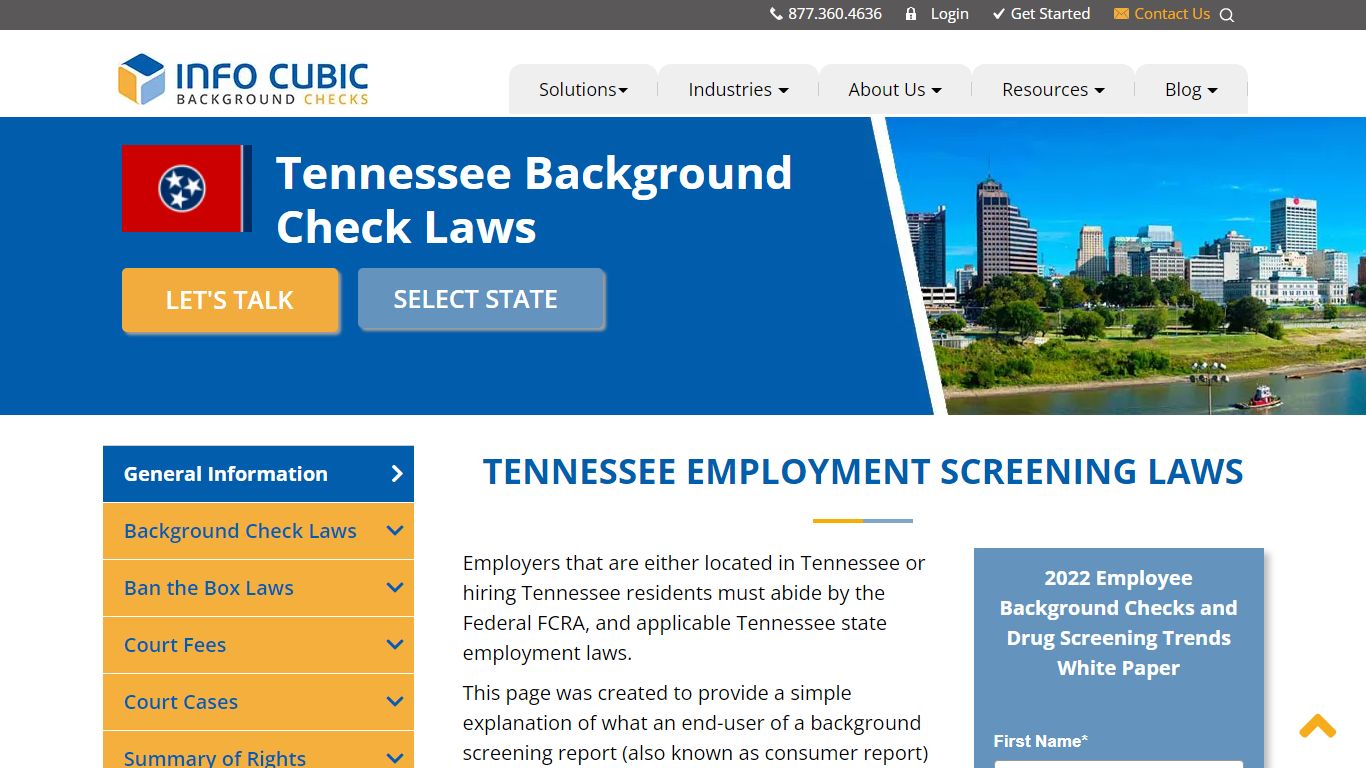Tennessee Employee Background Checks - infocubic.com